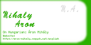 mihaly aron business card